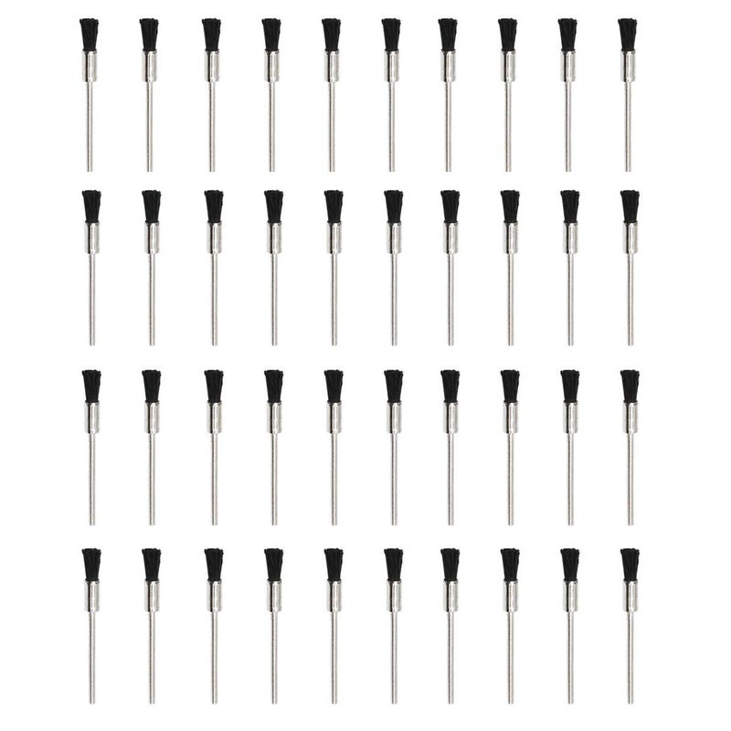 COMOK Nylon Bristle Brushes Black Pen Shape Cleaning Brushes 1/8" Shank Fit Dremel Diamond Walnut Bodhi Jade Silverware Polishing 40PCS - Image 1