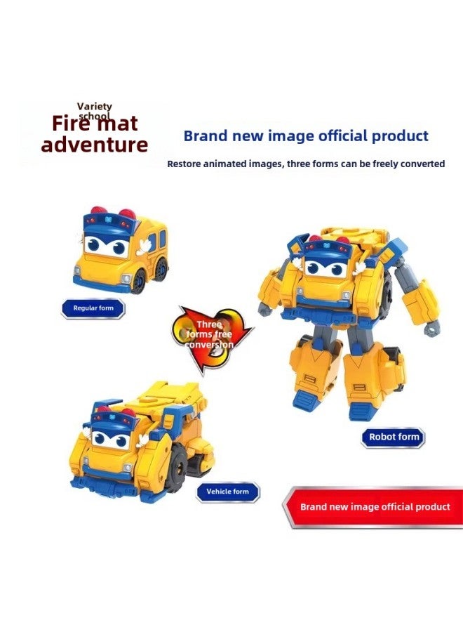 School Bus Goethe Varied School Bus Deformation Toy Children's Mars Adventure Fit Engineering Vehicle Magic Box Boy Gold-Color:Ys3075b Fun Face Changing And Transformation Series-sheriff - Image 4