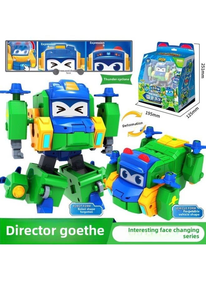 School Bus Goethe Varied School Bus Deformation Toy Children's Mars Adventure Fit Engineering Vehicle Magic Box Boy Gold-Color:Ys3075b Fun Face Changing And Transformation Series-sheriff - Image 3