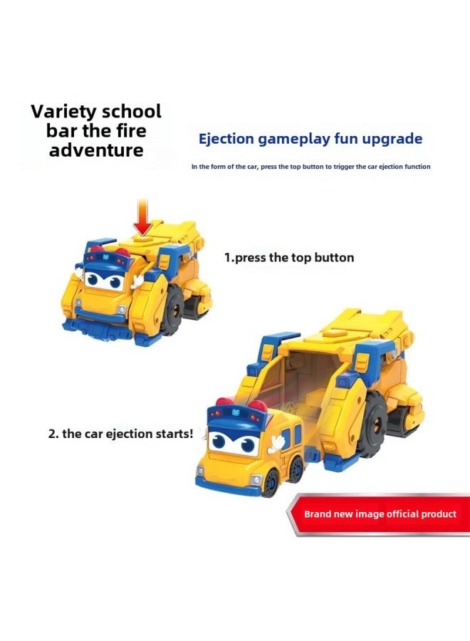 School Bus Goethe Varied School Bus Deformation Toy Children's Mars Adventure Fit Engineering Vehicle Magic Box Boy Gold-Color:Ys3075b Fun Face Changing And Transformation Series-sheriff - Image 5