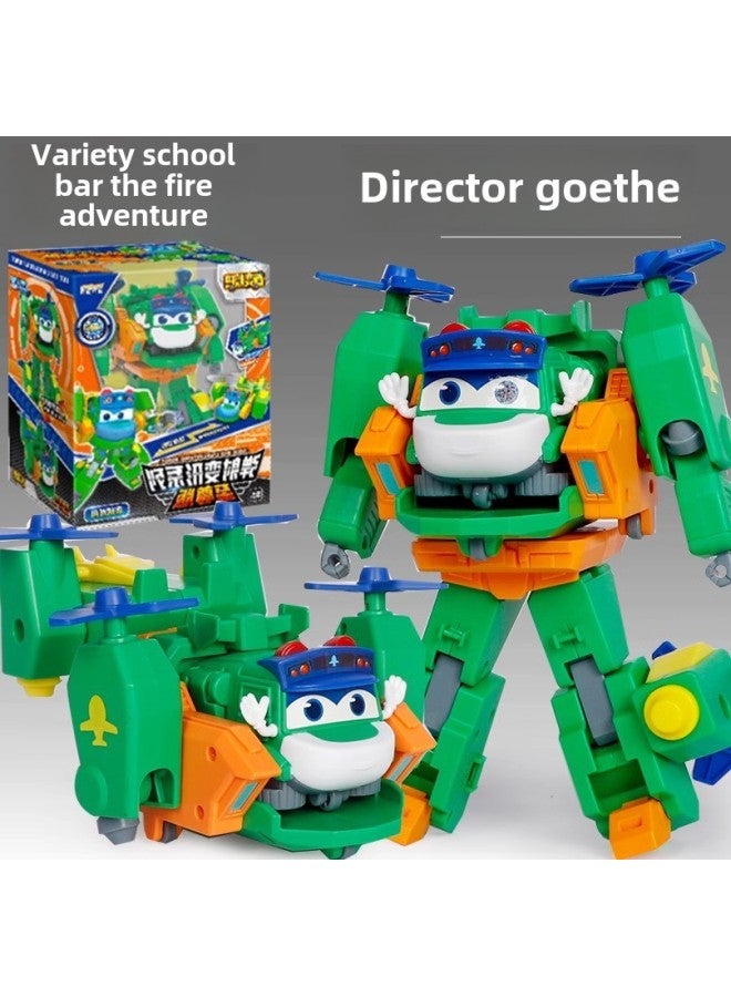 School Bus Goethe Varied School Bus Deformation Toy Children's Mars Adventure Fit Engineering Vehicle Magic Box Boy Gold-Color:Ys3075b Fun Face Changing And Transformation Series-sheriff - Image 2