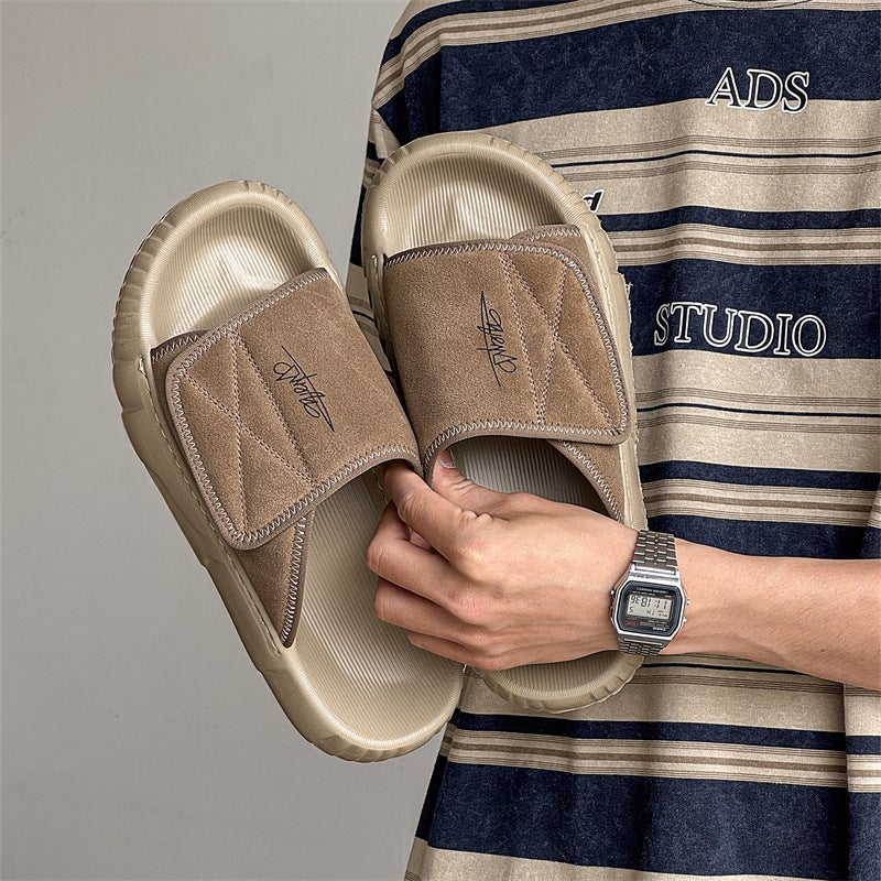 Summer Men'S Shoes New Genuine Leather Sports Sandals And Slippers Men'S Outer Wear Velcro Casual Soft Sole Men'S T98-1 - Image 2