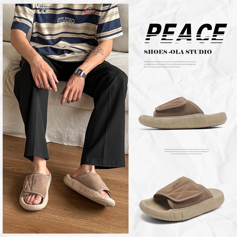 Summer Men'S Shoes New Genuine Leather Sports Sandals And Slippers Men'S Outer Wear Velcro Casual Soft Sole Men'S T98-1 - Image 5