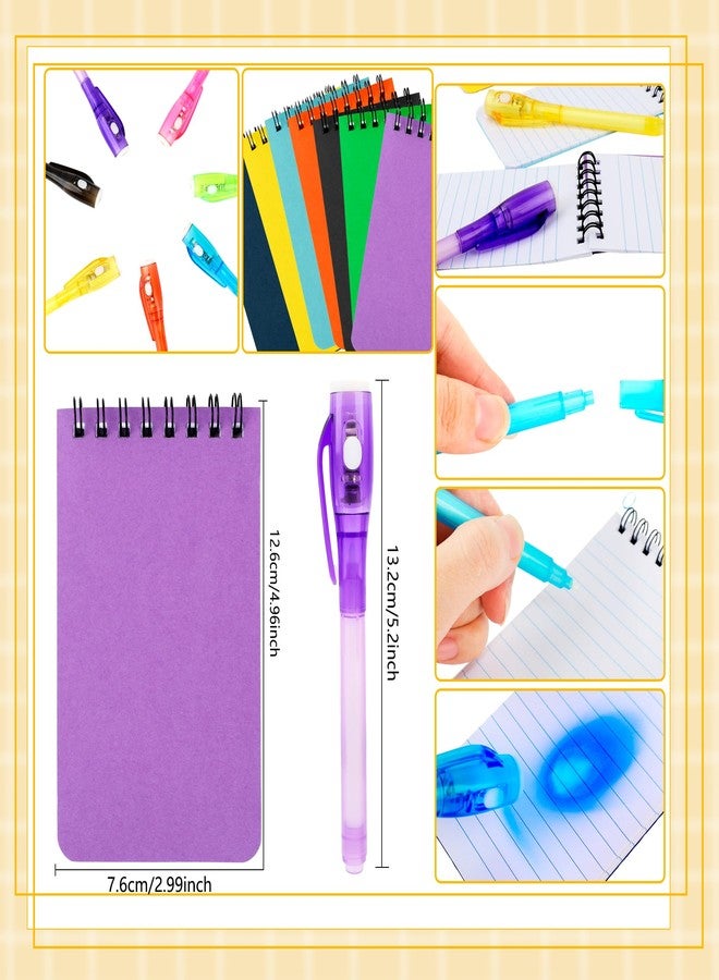 Flahard 56 Pcs Secret Party Favors Includes 28 Invisible Ink Pen with UV Light and 28 Mini Spiral Notebook for Girls Boys Secret Scape Room Party Favors Goodie Bag Birthday Gifts - Image 2