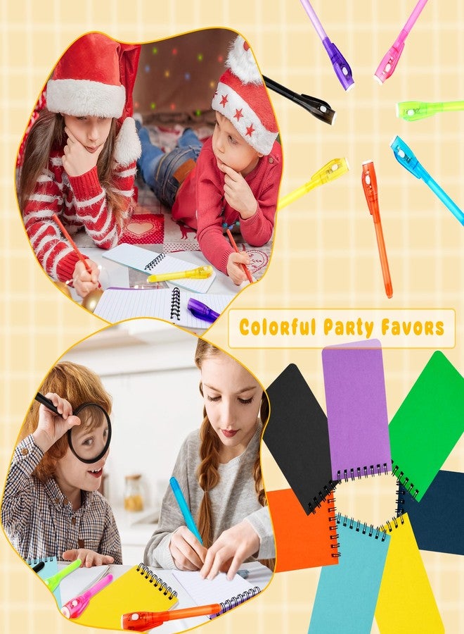 Flahard 56 Pcs Secret Party Favors Includes 28 Invisible Ink Pen with UV Light and 28 Mini Spiral Notebook for Girls Boys Secret Scape Room Party Favors Goodie Bag Birthday Gifts - Image 4