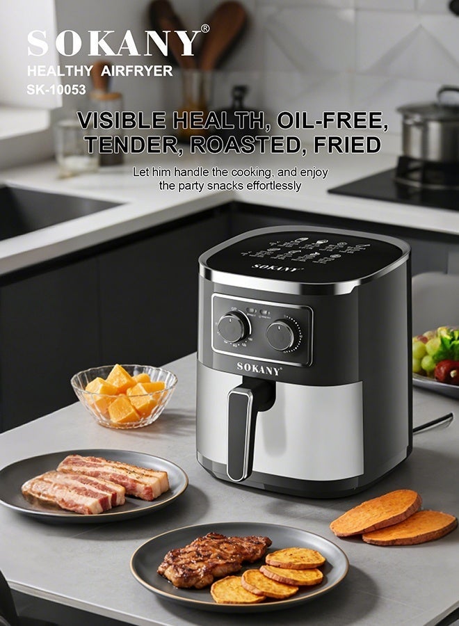 سوكاني مقلاة هوائية، سلة متعددة الطبقات غير لاصقة، طهي أقل زيتًا، وقت ودرجة حرارة قابلان للتعديل، سعة 7 لترات مناسبة للعائلة، مقابض تحكم ميكانيكية، 1700 واط، SK-10053 - Image 2
