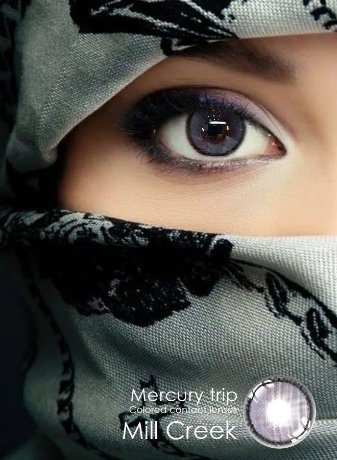 Mill Creek Contact Lenses Colored Mill Creek Can be Used for 12 Months Exquisite Purple Comfortable Wearing - Image 1