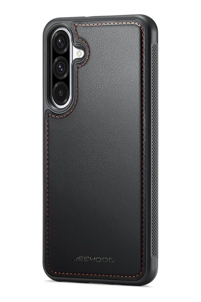 JEEHOOD CaseMe Phone Case Compatible with Samsung Galaxy A36 5G Luxury PU Leather Back Cover Cover Compatible with Samsung Galaxy A36 5G - Black - Image 2