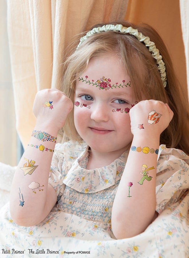 Avenir The Little Prince Face Stickers & Tattoos Set – 18 Reusable Face Stickers & 123 Tattoo Stickers | Easy to Apply & Remove | Kids Party, Dress-Up & Creative Play - Image 4
