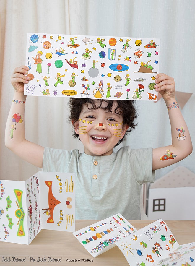 Avenir The Little Prince Face Stickers & Tattoos Set – 18 Reusable Face Stickers & 123 Tattoo Stickers | Easy to Apply & Remove | Kids Party, Dress-Up & Creative Play - Image 5