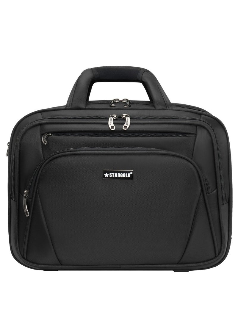 Stargold Laptop Bag, Premium 15.6" Business Briefcase With Multiple Compartments, Padded Shoulder Strap, And Water-Resistant Material, Black  - Image 1
