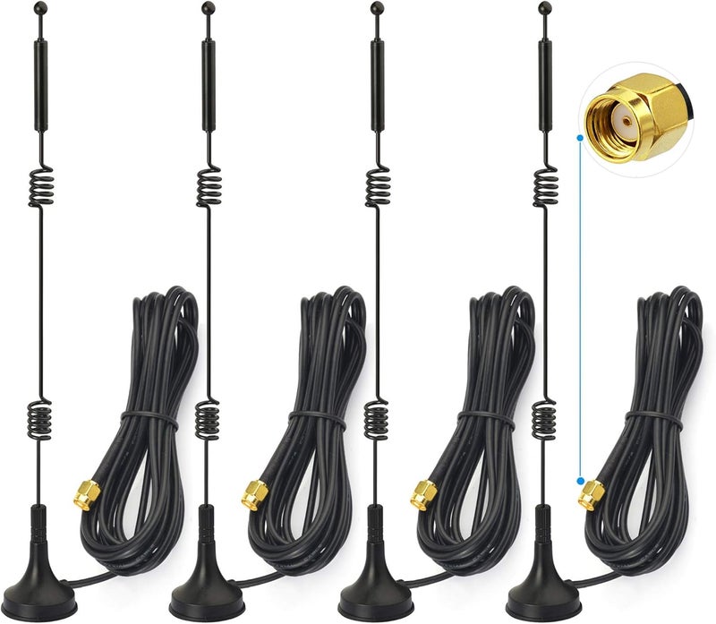 BINGFU هوائي مزدوج النطاق واي فاي 2.4GHz 5GHz 5.8GHz 9dBi قاعدة مغناطيسية MIMO موصل RP-SMA ذكر 4-pack لجهاز توجيه واي فاي بطاقة الشبكة اللاسلكية محول USB كاميرا IP الأمنية - Image 1