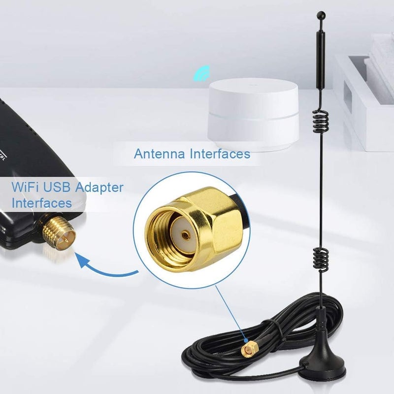 BINGFU هوائي مزدوج النطاق واي فاي 2.4GHz 5GHz 5.8GHz 9dBi قاعدة مغناطيسية MIMO موصل RP-SMA ذكر 4-pack لجهاز توجيه واي فاي بطاقة الشبكة اللاسلكية محول USB كاميرا IP الأمنية - Image 5