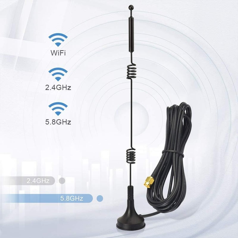 BINGFU هوائي مزدوج النطاق واي فاي 2.4GHz 5GHz 5.8GHz 9dBi قاعدة مغناطيسية MIMO موصل RP-SMA ذكر 4-pack لجهاز توجيه واي فاي بطاقة الشبكة اللاسلكية محول USB كاميرا IP الأمنية - Image 3