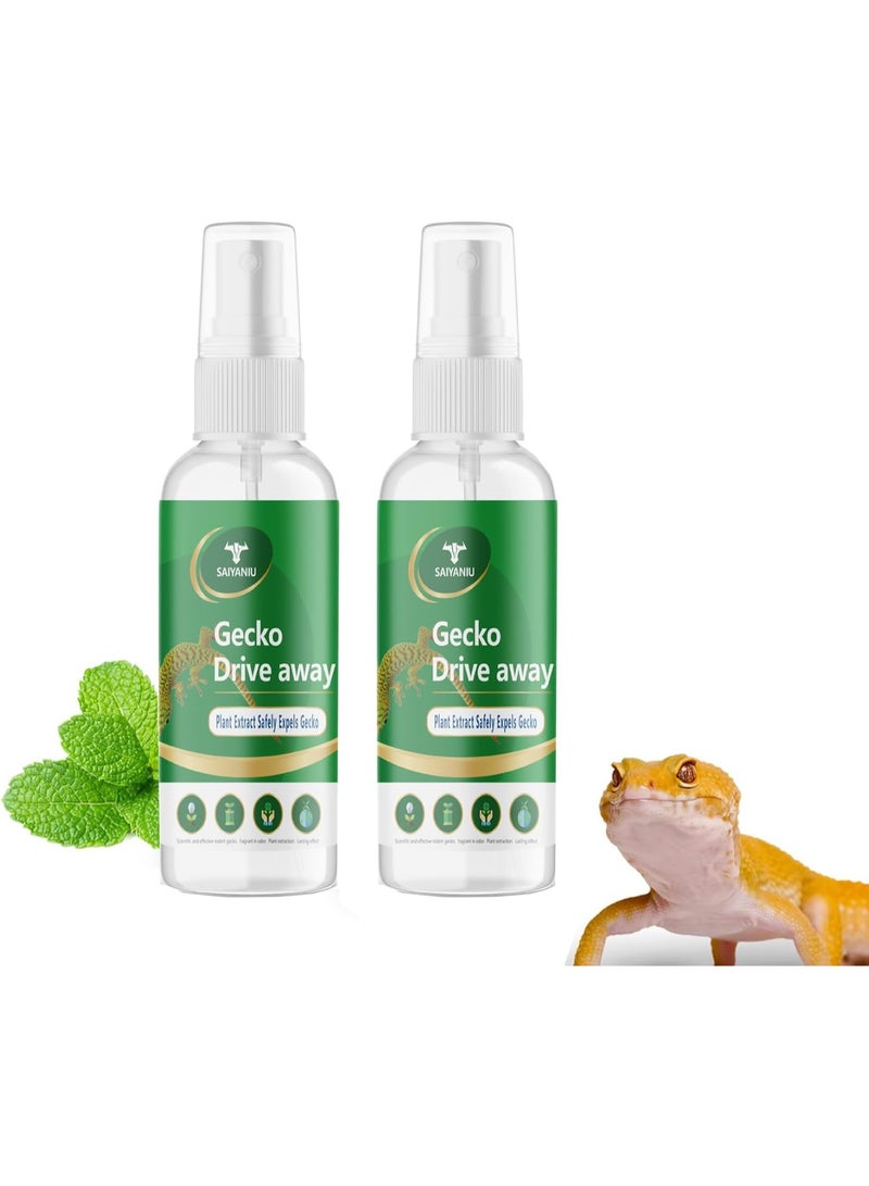 GECKO 2Pcs Natural Lizard Repellent Spray – Plant-Based Formula for Indoor u0026 Outdoor Use – Effective Gecko u0026 Reptile Deterrent for Home, Garden... - Image 1