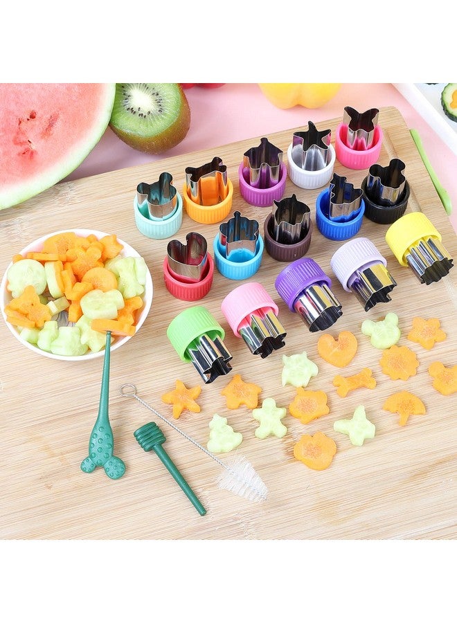 CECIAOAIME Mini Cookie Cutter Set 30 pcs for Kids Vegetable Cutters and Fruit Stamp Mold Different Shapes and Sizes Stainless Steel - Image 2
