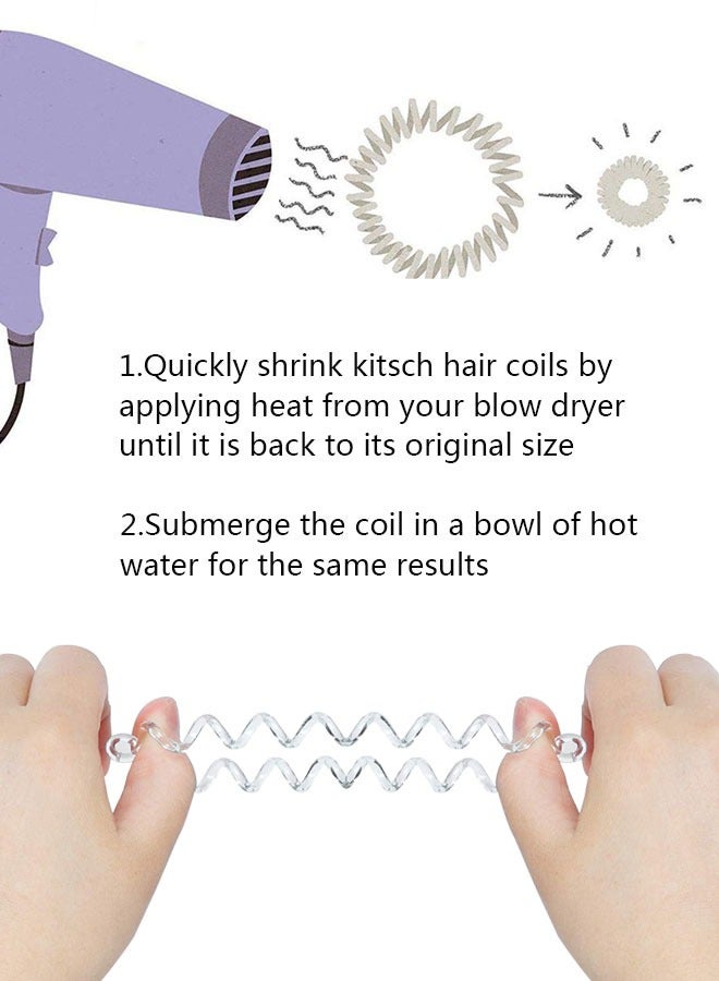 وهاواي 16pcs Spiral Hair Ties,No Crease Coil Hair Ties, Ponytail Hair Band Without Crease, No Pulling Hair, Strong Stretching Force Suitable For Women With Thick Thin Hair - Image 3