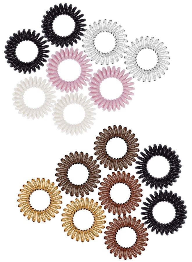 وهاواي 16pcs Spiral Hair Ties,No Crease Coil Hair Ties, Ponytail Hair Band Without Crease, No Pulling Hair, Strong Stretching Force Suitable For Women With Thick Thin Hair - Image 2