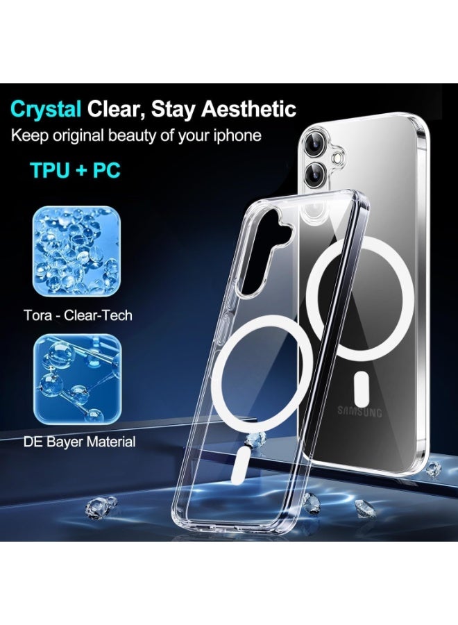 for Samsung Galaxy A16 5G/4G Case Clear [Compatible with Magsafe] [Strong Magnet] [Non-Yellowing] Magnetic Slim Thin Bumper Phone Cover, Lightweight, and Durable Clear - Image 3