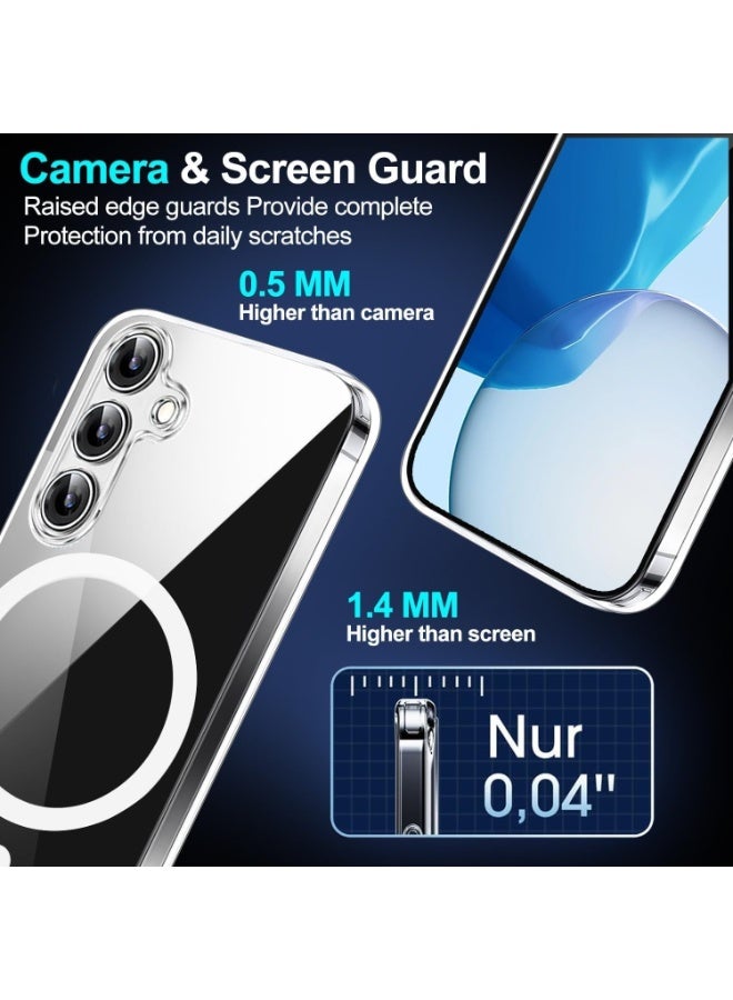 for Samsung Galaxy A16 5G/4G Case Clear [Compatible with Magsafe] [Strong Magnet] [Non-Yellowing] Magnetic Slim Thin Bumper Phone Cover, Lightweight, and Durable Clear - Image 4