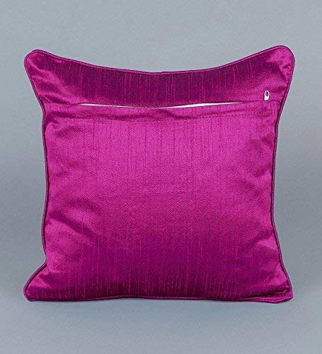 IM FAB Jacquard Fabric 200 TC Cushion Cover. (12X12 INCH, Wine) - Image 2