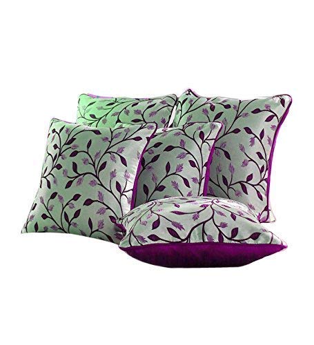 IM FAB Jacquard Fabric 200 TC Cushion Cover. (12X12 INCH, Wine) - Image 5