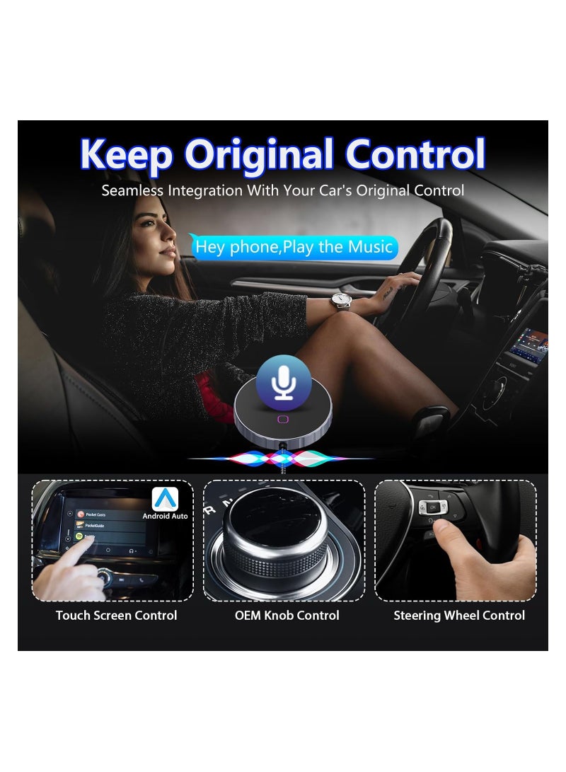 SOLARAE 2024 Upgraded Wireless Android Auto Adapter for Factory Wired Systems, Plug & Play Dongle with 5.8GHz WiFi, Convert Wired Android Auto to Wireless Effortlessly. - Image 2