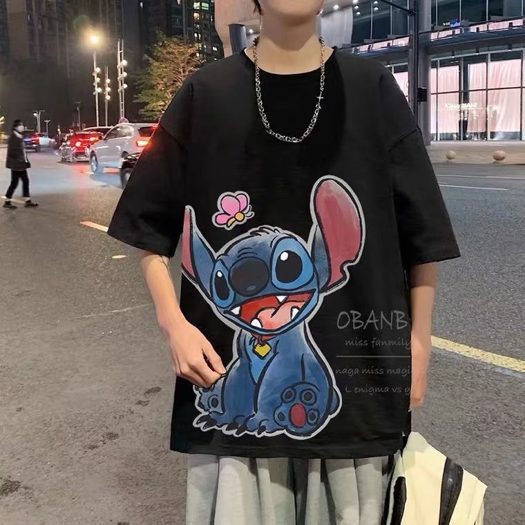 2023 New Korean Fashionable Printed Short-sleeved T-shirt Summer Fat Men's Top Loose Plus Large Size - Image 2
