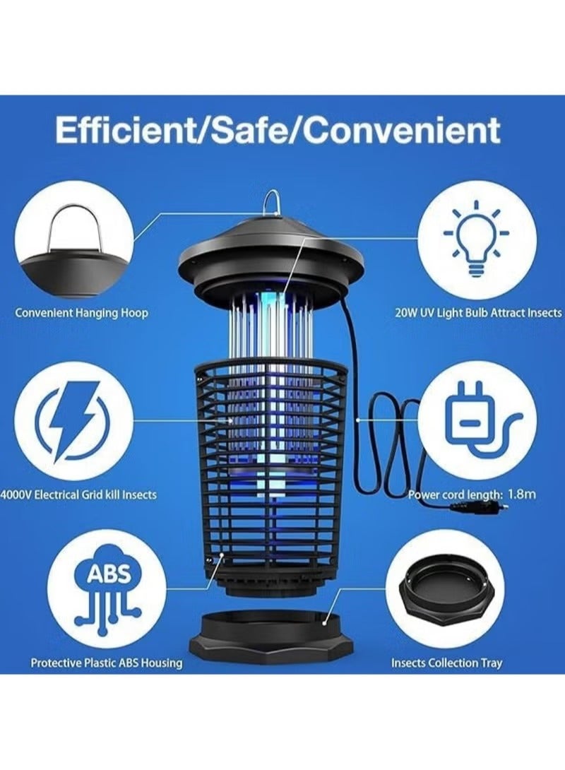 Daxiongmao Flying Insects Killer The Best Buggs Zapper Mosquitos And Fly's Trap Indoor And Outdoor Use Kills Flying Insects With 18W UV Light And 3800V Electric Shock - Image 2