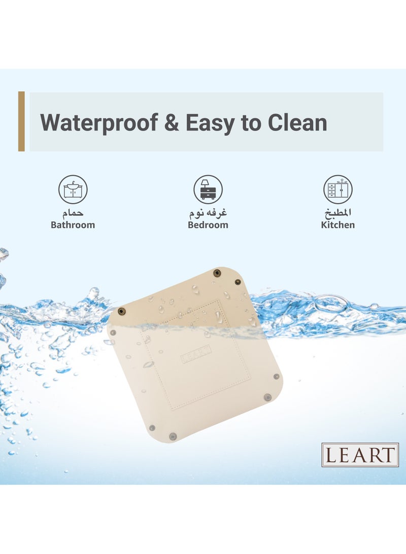 LeArt Valet Tray - Small & Compact Catchall Tray | Desk, Bedside, Home Entrance Entryway Organizer | Valet Tray for Keys, Coins, Stationary, Jewellery (Cream - Set of 2)  - Image 5