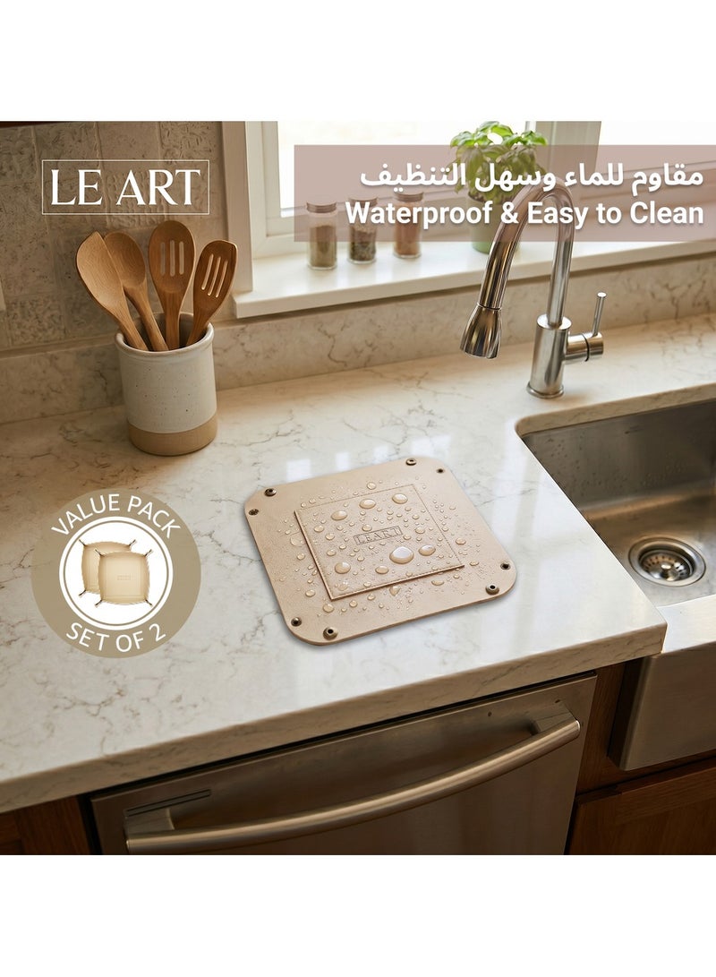 LeArt Valet Tray - Small & Compact Catchall Tray | Desk, Bedside, Home Entrance Entryway Organizer | Valet Tray for Keys, Coins, Stationary, Jewellery (Cream - Set of 2) - Image 5