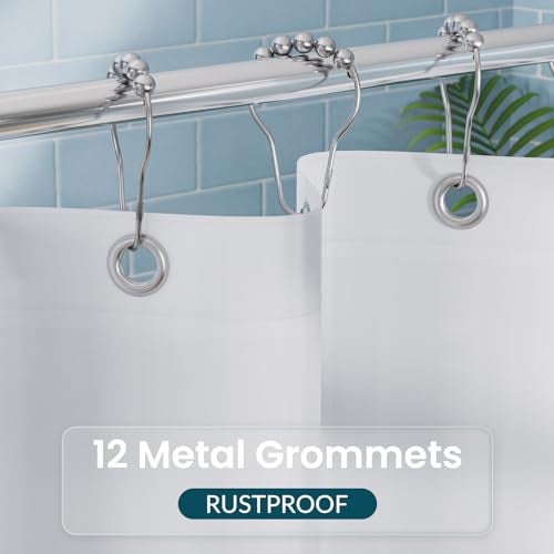 Titanker White Shower Curtain Liner 72 x 72 Plastic Shower Liner Washable Inside Shower Curtain Liner PEVA Shower Curtains for Bathroom with Magnets and Rustproof Metal Grommet Holes - Image 4