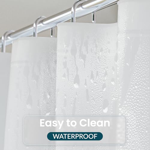 Titanker White Shower Curtain Liner 72 x 72 Plastic Shower Liner Washable Inside Shower Curtain Liner PEVA Shower Curtains for Bathroom with Magnets and Rustproof Metal Grommet Holes - Image 3