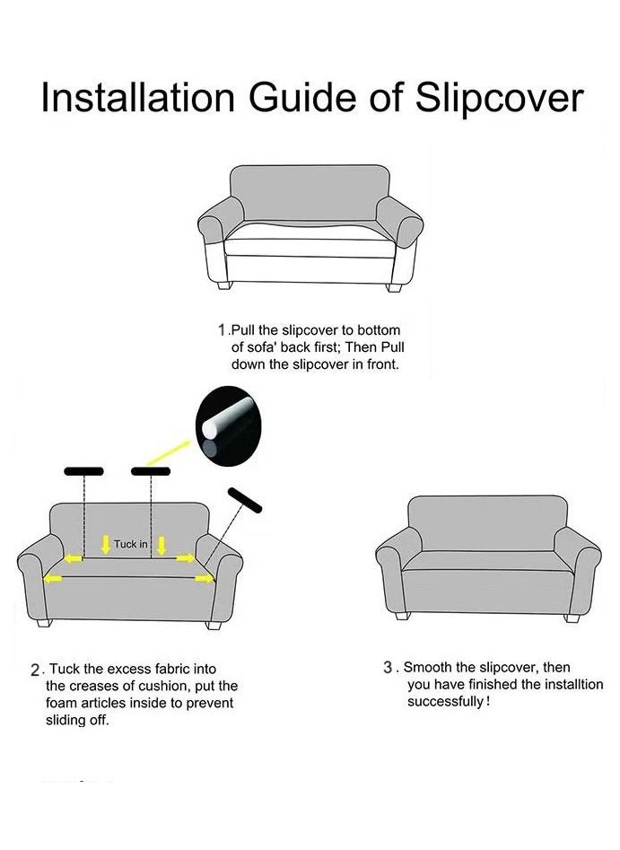 Fabienne Stretch Fit 3-Seater Sofa Cover Soft Brushed Fabric Couch Cover Exquisitely Full Coverage Furniture Protector Slipcover Three Seater Fits on Standard and Recliner Sofa 185-235cm Size Black  - Image 5