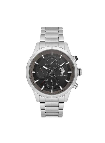 U.S. Polo Assn. Crossing 46mm Multifunction Men's Watch with Black Dial & Stainless Steel Bracelet