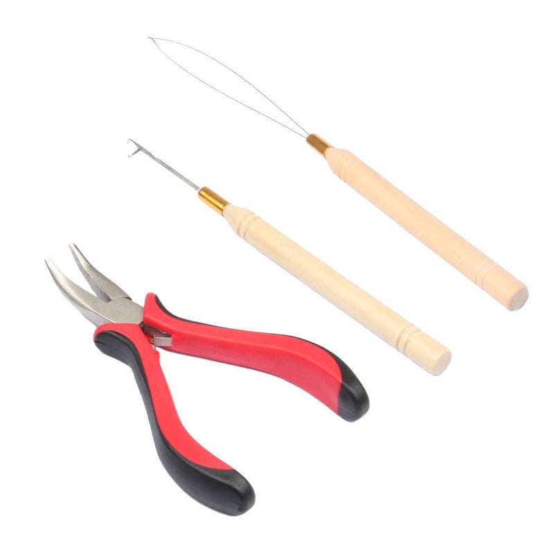 FeiHong Micro Links Hair Extensions Tools Kit Plier Hair Pulling Hooks Beads Device for Micro Ring Loop Hair Feather Hair I Stick Hair Extensions