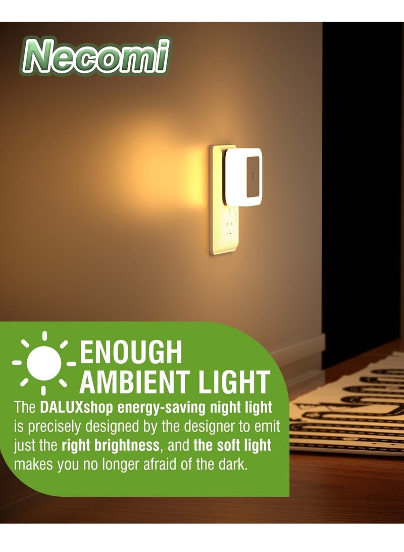نكومي مجموعة من 2 مصباح LED ليلي يتم توصيله بالحائط، مصباح ليلي بقوة 0.5 وات، مستشعر ضوء من الغسق إلى الفجر، إضاءة ليلية تعمل تلقائيًا وإيقاف تشغيلها لغرفة الأطفال والكبار وغرفة النوم والحمام والممر والمطبخ - Image 2