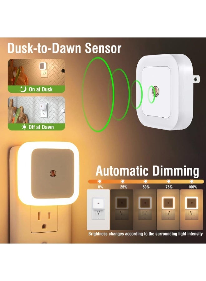 Necomi 2-Pack LED Night Lights Plug into Wall, 0.5W Plug in Night Light, Dusk to Dawn Light Sensor, Auto-On/Off Nightlight for Adults Kids Room Bedroom, Bathroom, Hallway, Kitchen - Image 5