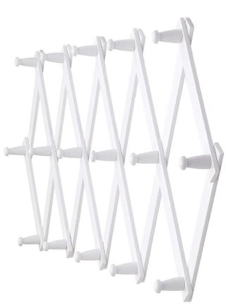 Dseap Accordian Wall Hanger: 16” High Wooden Wall Expandable Coat Rack, Hat Rack Holder, Accordion Hook for Baseball Caps, Coats, Mugs, 16 Peg Hooks, White - pzsku/ZBD25A4118C15E83FA0EFZ/45/_/1693220609/5b7ff1c8-5700-402e-8e84-1256362b84f6