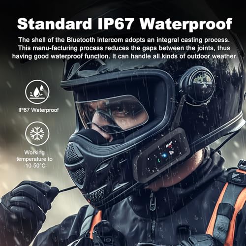 EJEAS V6 Pro Motorcycle Bluetooth Headset, Upgraded 2 Riders Intercom Helmet Communication System with Auto-Answering Call and Noise Reduction for Motorcycling Skiing and Climbing (1 Pack) - Image 5