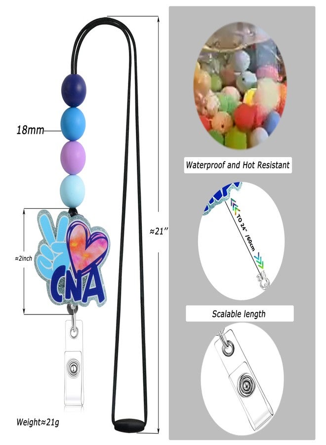 Lantintop Nurse Lanyard Acrylic Breakaway Lanyard Hospital ID Badge Holder Charm Lanyard for Family Friend Colleague (CNA-Blue) - Image 3