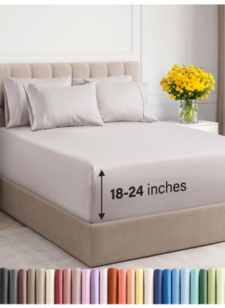 Extra Deep Twin XL Sheet Set - 4 Piece Breathable and Cooling Sheets - Hotel Luxury Bed Sheets Set - Easy Fit - Soft  Wrinkle Free and Comfy Sheets Set - Light Grey Sheet Set with Extra Deep Pockets - pzsku/ZBD25C956B2990C1DC72CZ/45/1749651147/ae0a2134-6198-4347-a004-099ca4254e10