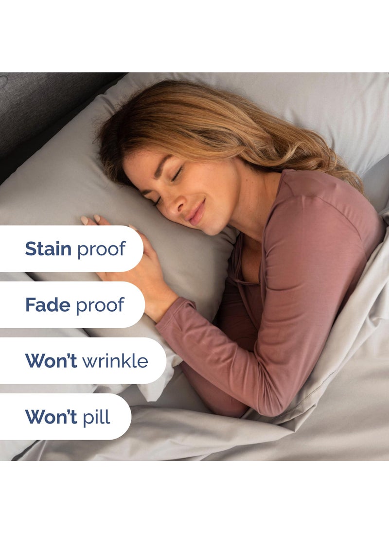 Extra Deep Twin XL Sheet Set - 4 Piece Breathable and Cooling Sheets - Hotel Luxury Bed Sheets Set - Easy Fit - Soft  Wrinkle Free and Comfy Sheets Set - Light Grey Sheet Set with Extra Deep Pockets