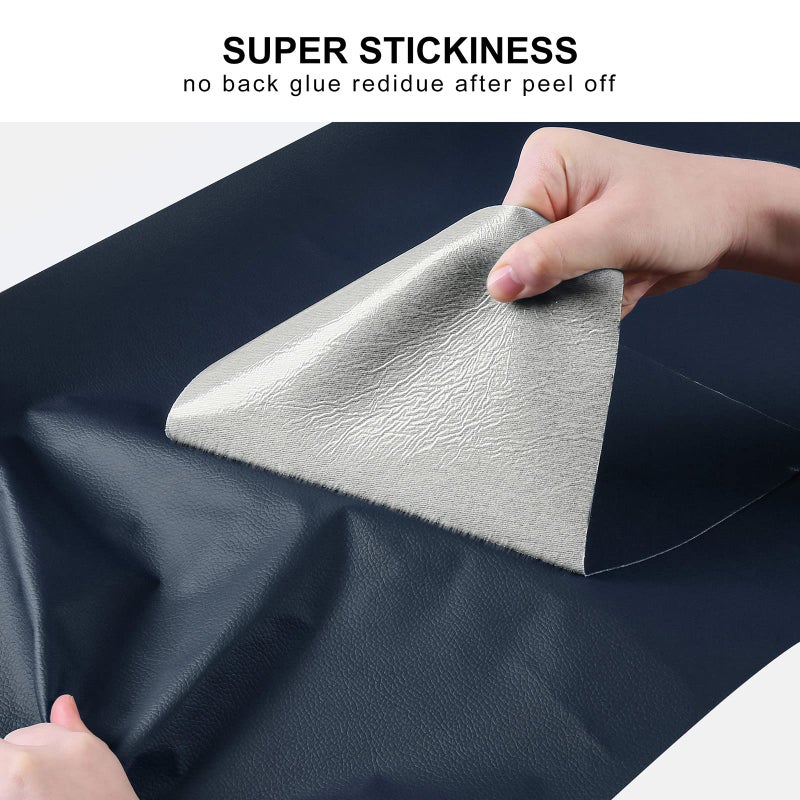 YAFLC Leather Repair Patch for Furniture, 4" x 63" Self Adhesive Leather Repair Kit Vinyl Repair Tape for Car Seat Sofa Jackets Couches Chair Blue - Image 2