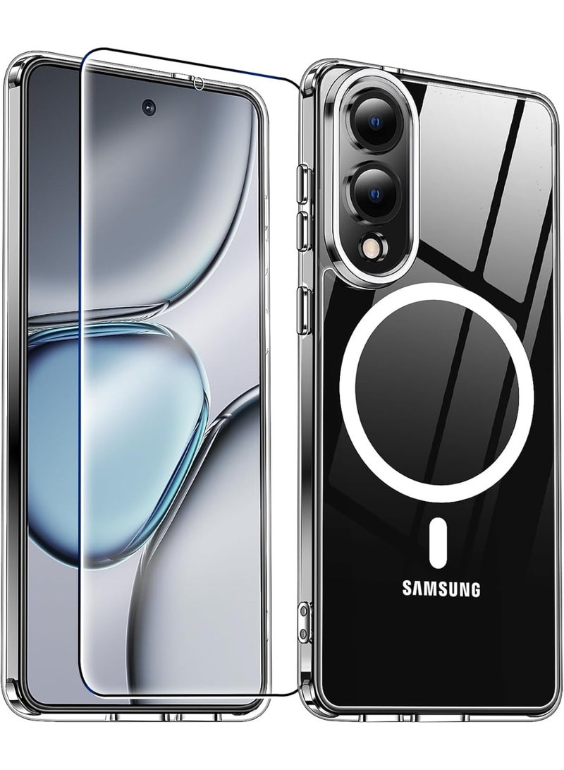 MUDISO Samsung Galaxy S25 Edge Case Cover Clear Magsafe with Tempered Glass 9D Full Coverage High Responsive Glass for Samsung Galaxy S25 Edge 6.7-inch - Image 1