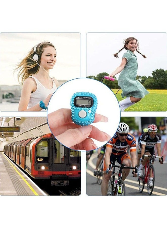 ZVEV 3 Pcs Finger Counters,Digital LED Electronic Finger Counter,Mechanical Manual Clicker Number Lap Tracker Counter,Diamond Shape（Blue/Black/White） - Image 2