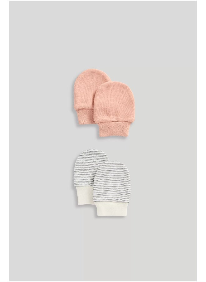 mothercare - Natural Baby Mittens - 2 Pack - Image 1