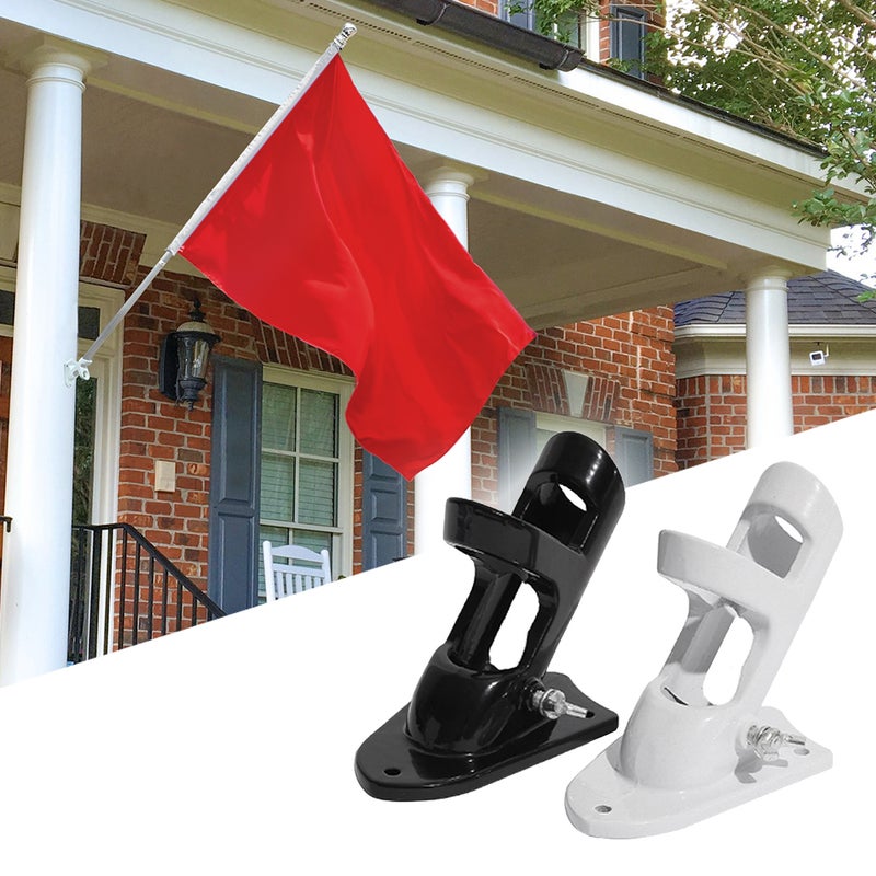 Flag Pole Holder Two Positions Flag Pole Mounting Bracket 1 Inch Inner Diameter Aluminum Alloy Flag Holder with Hardware - Image 3