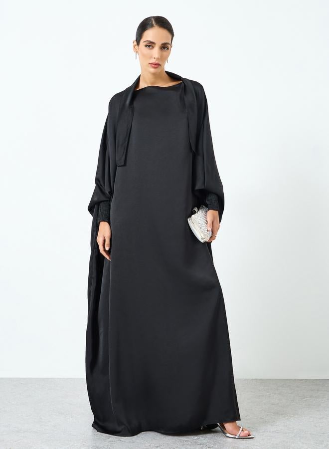 Take Two Women Black Kimono Sleeve Abaya - Image 1