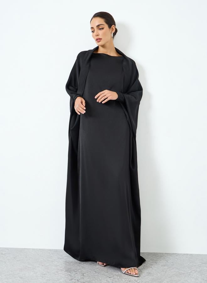Take Two Women Black Kimono Sleeve Abaya - Image 3